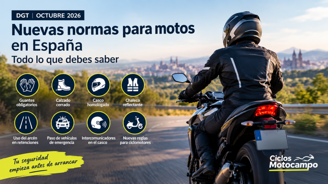 Nuevas normas para motos DGT octubre 2026